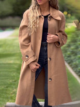 Aurohaya Elegant Long Coat with Button Closure and Pockets, Women's Casual Oversized Jacket for Fall & Winterasual Oversized Jacket for Fall & Winter